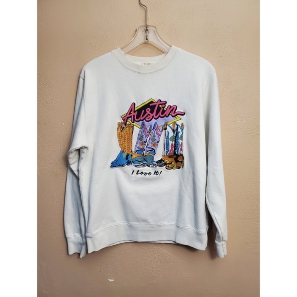 RARE JOHN‎ GALT Austin Cowgirl Embossed Boots Western Sweatshirt